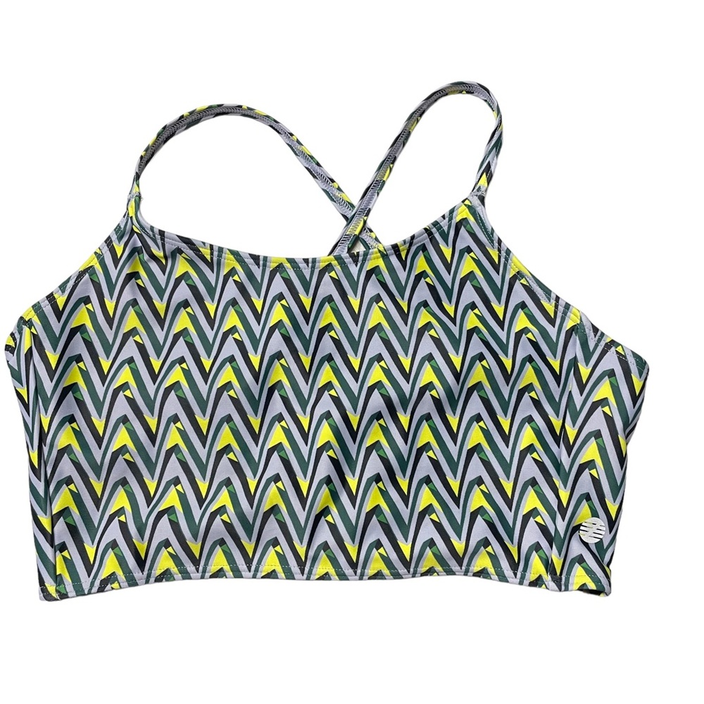 Z by Zella Girl Chevron Geo Print Swim Top Sz 12